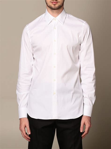 prada white long sleeve shirt|men's Prada shirt size chart.